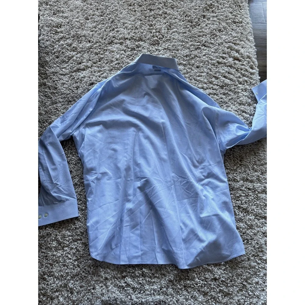 Mens Van‎ Heusen Regular Fit Blue Button Up Long Sleeve Shirt Size 34/35